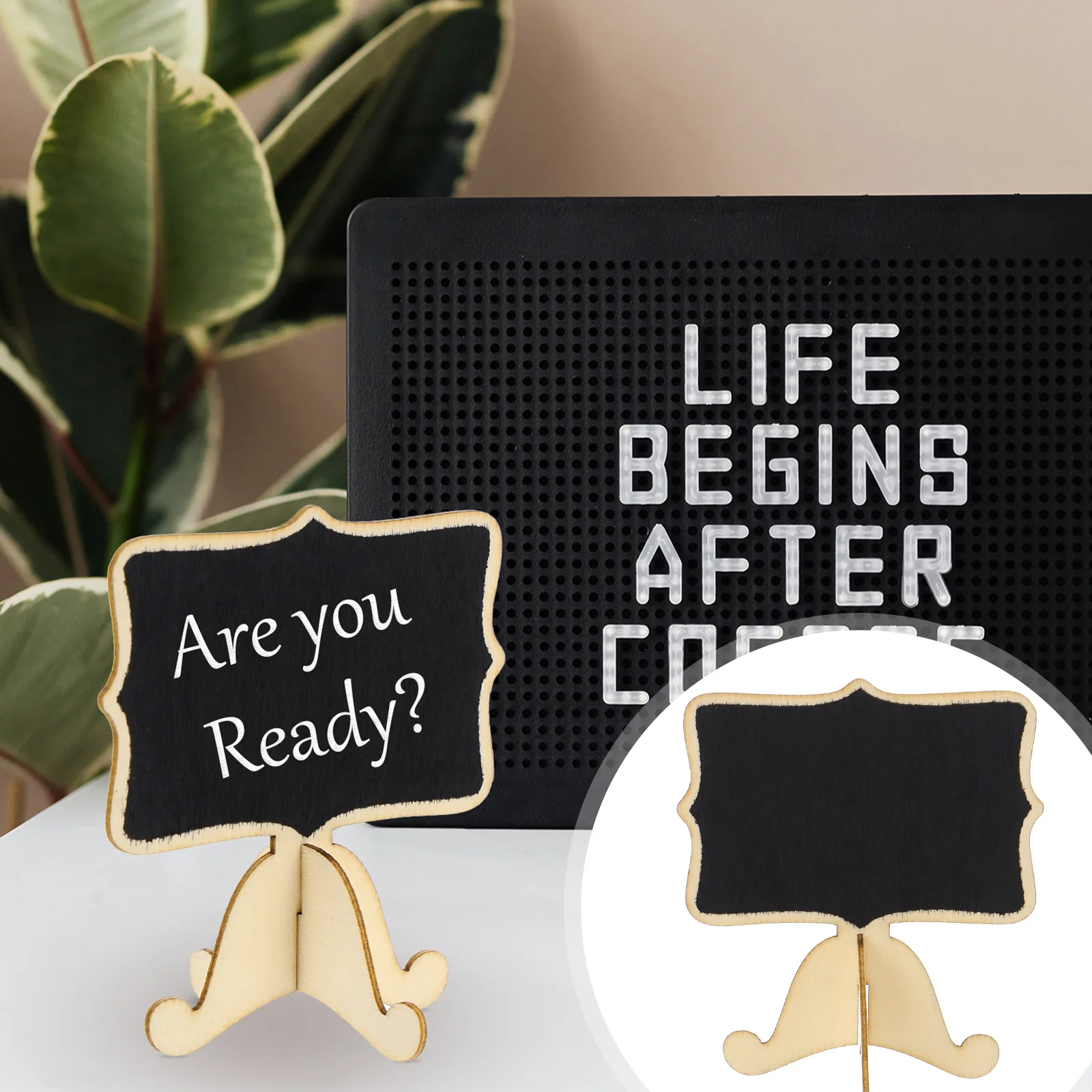 20pcs Mini Chalkboards Wooden Message Board For Home Decoration Wedding Writing Office Message Board Memo Blackboard Reusable