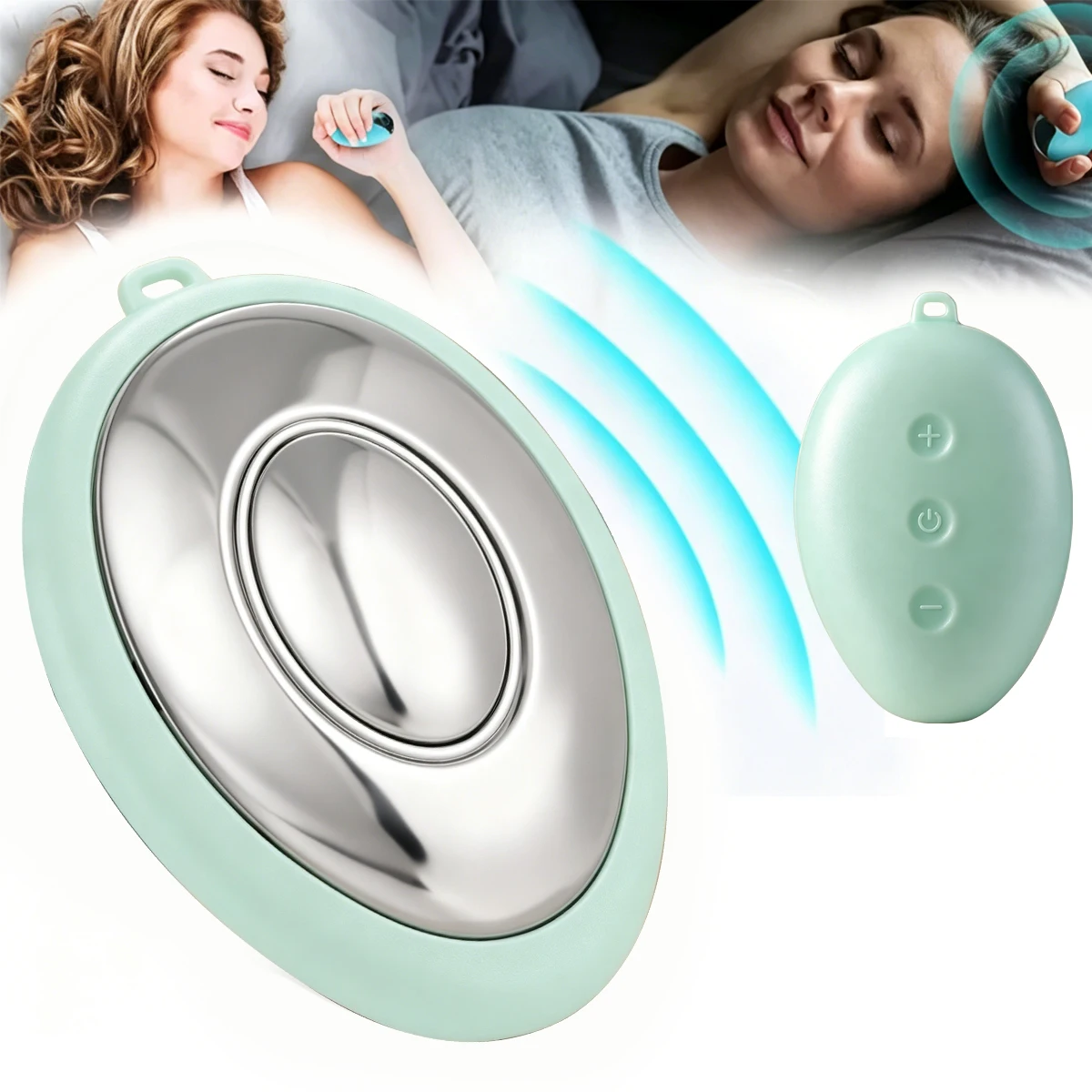 Handheld Microcurrent Sleep Aid Device with EMS Pulse Stimulation for Anxiety Relief Insomnia Home Travel Use