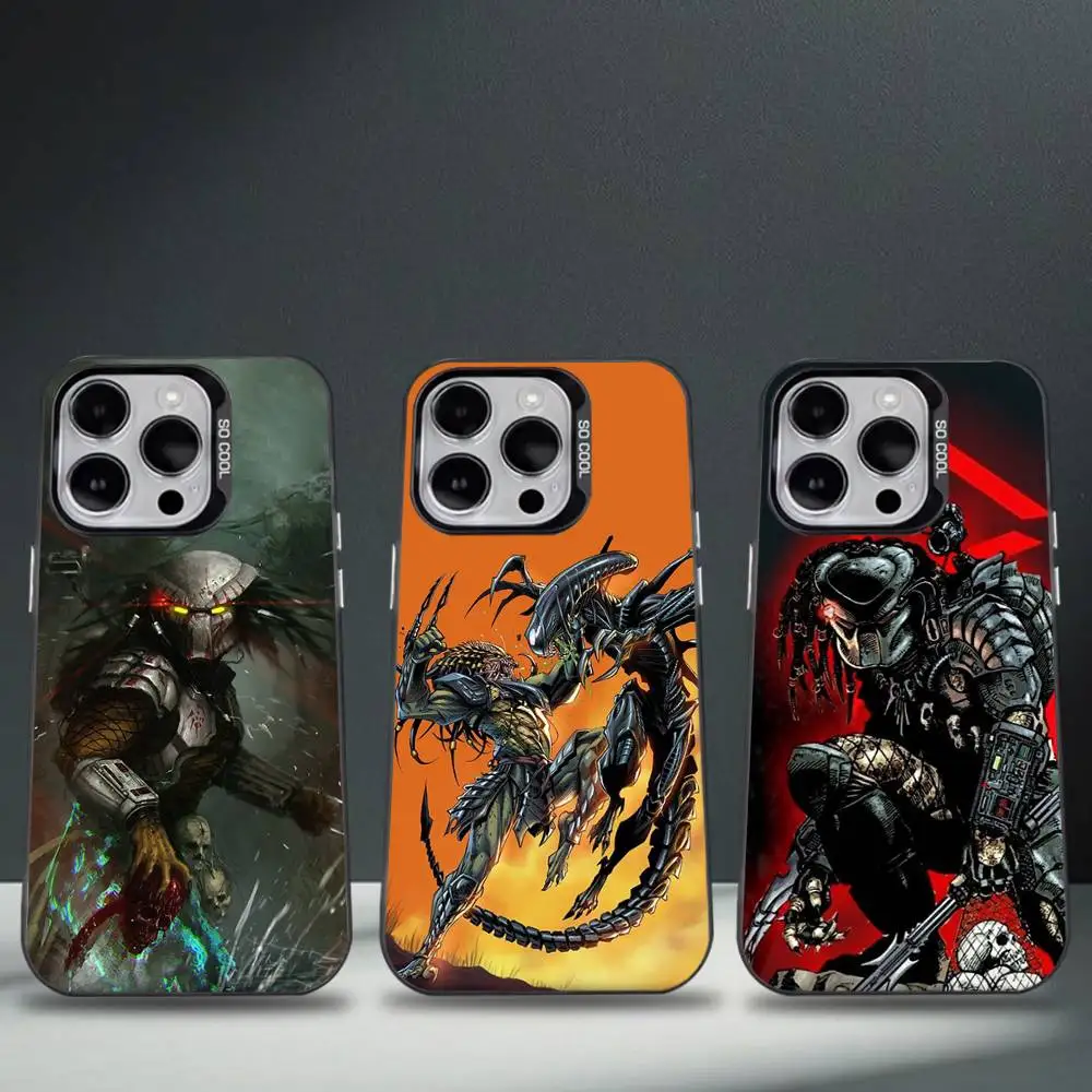 

Predator Phone Case For iPhone 16,15,14,13,12,11,8,7,Pro,Max,Plus,Mini,XS,SE Anti Fall Black Matte Hard
