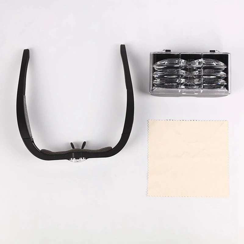 Rechargeable Glasses, Four Magnification Lenses, For Reading, Repair, Beauty And Nails, Head-Mounted Magnifier