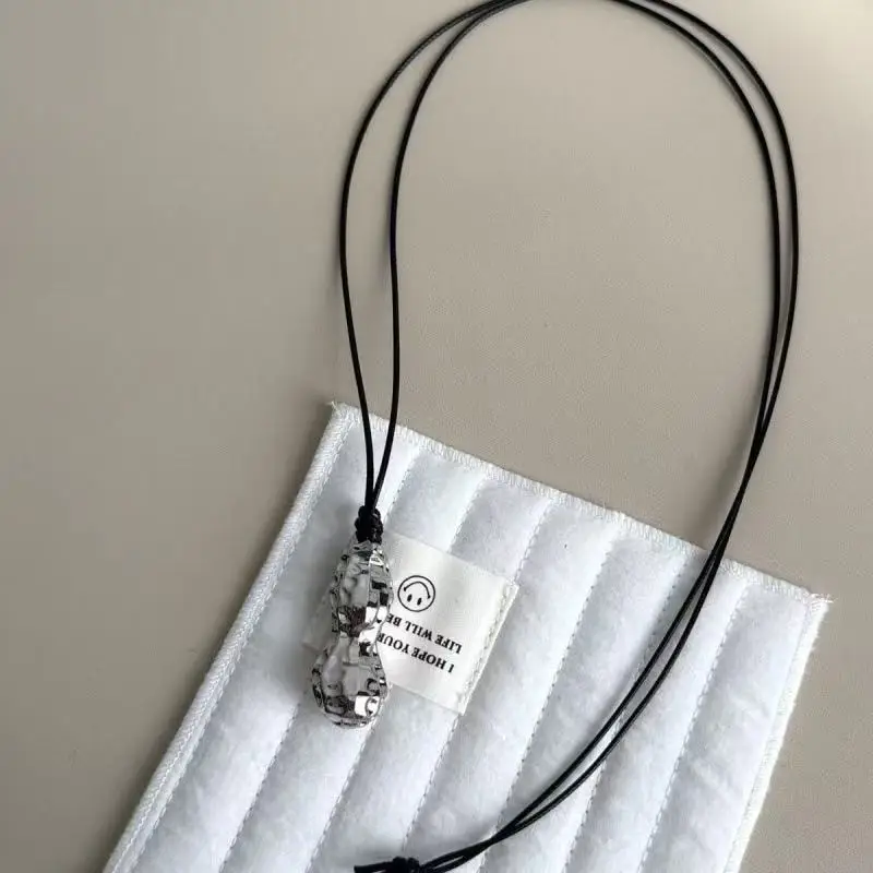 Fashionable Metal Peanut Pendant Necklace for Women Meaningful Good Things Happen Sweater Chain Daily Commute Accessory