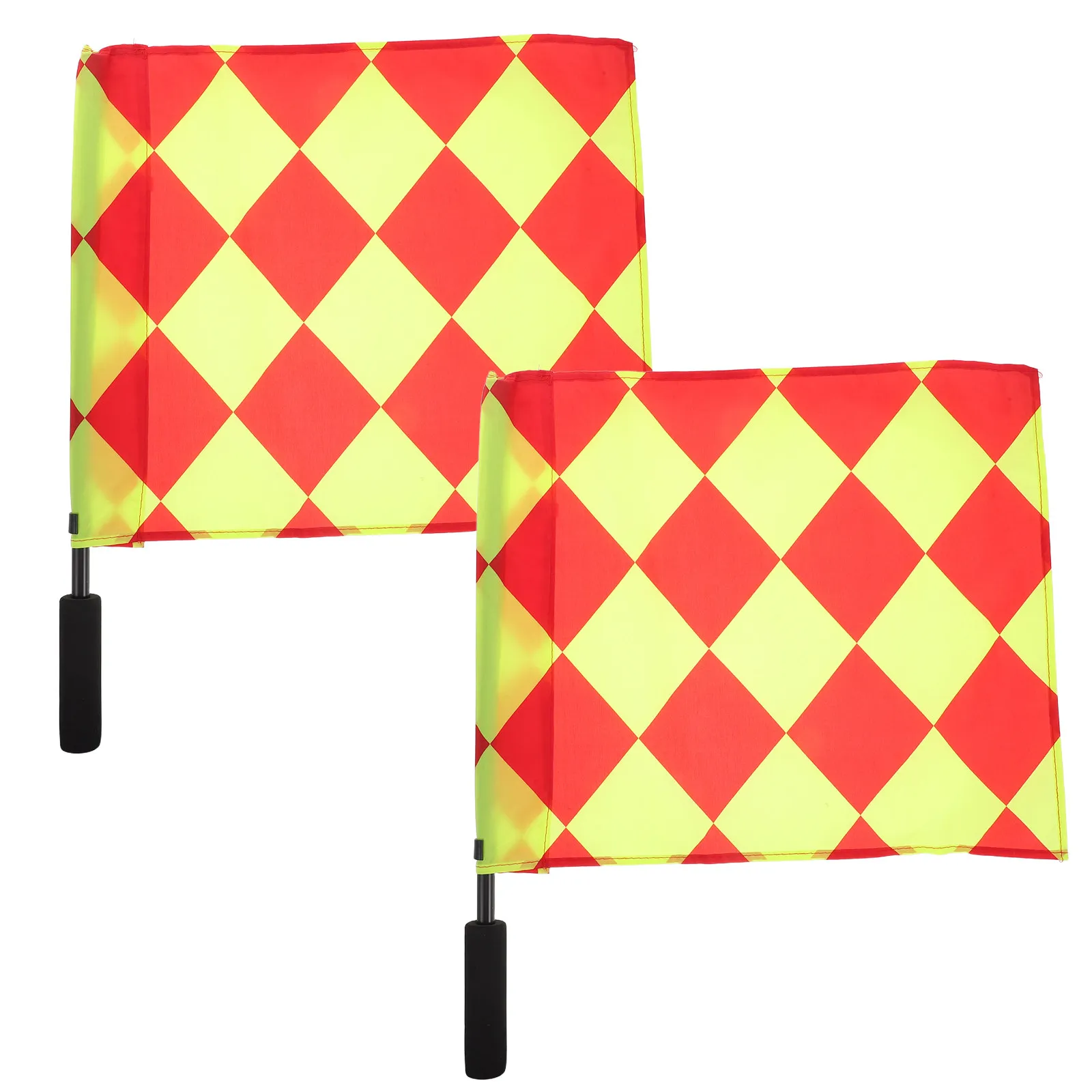 2Pcs Soccer Referee Flags All-in-One Design Lightweight Compact Football Linesman Flags for Accurate Signal Communication Match