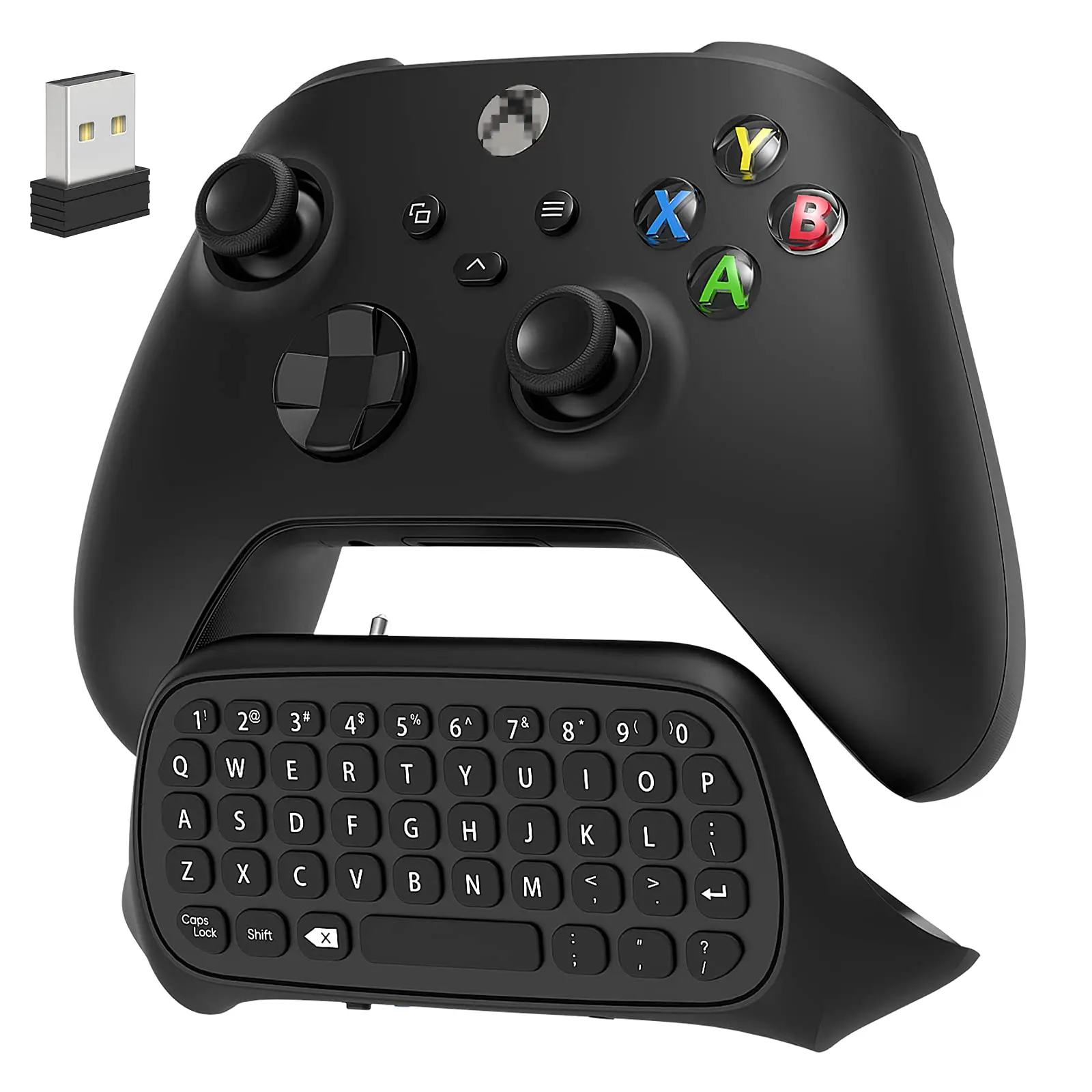 Controller Keyboard for Xbox Series X/S/One/One S Wireless Chatpad Gaming Keypad with USB Receiver With 3.5mm Audio Jack