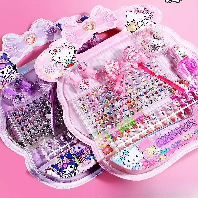 سانريو مرحبا كيتي سينامورول كورومي لطيف وحلو الكرتون الأطفال ملصقات الأظافر الإبداعية شخصية مسمار الفن ملصقات