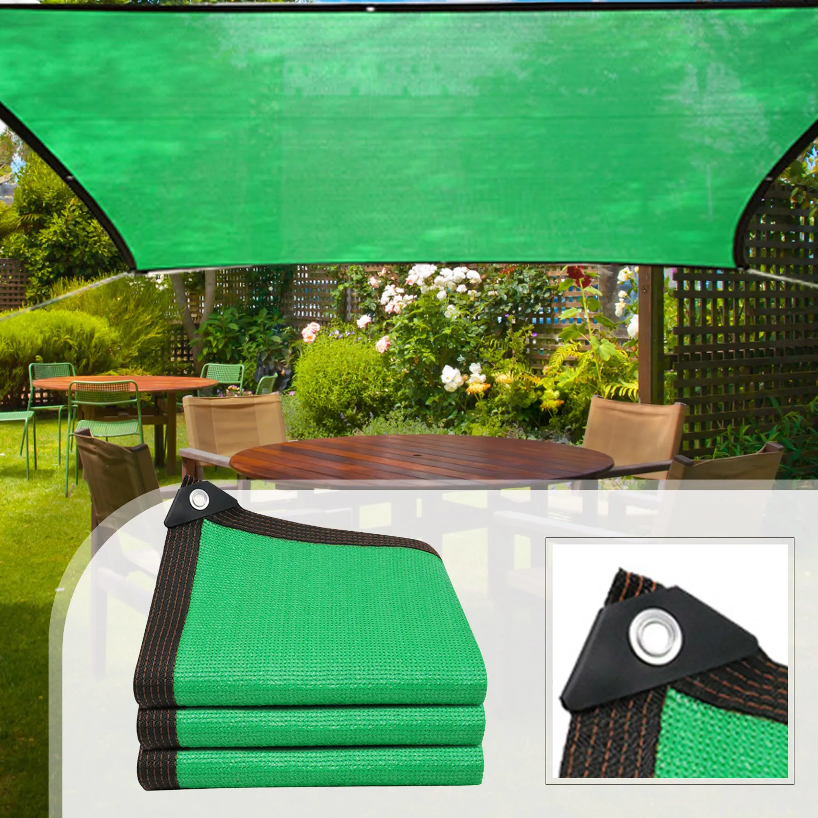 

Dark Green Waterproof Sun Shade Sail Square Rectangle Triangle Garden Terrace Canopy Pool Shade Camp Hiking Yard Awning