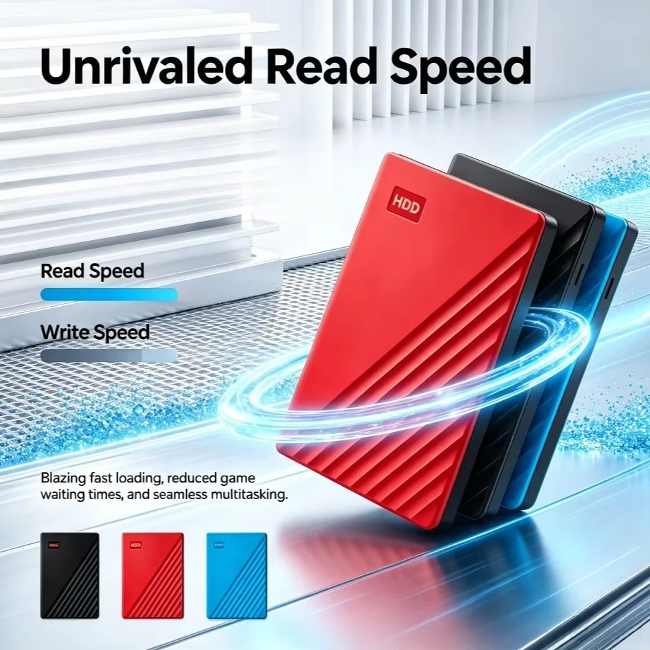 100%Original NEW RED/BLUE/Black Portable External Hard Drive USB 3.0 Encrypted Storage Disk 1TB 2TB High Speed for PC Laptop