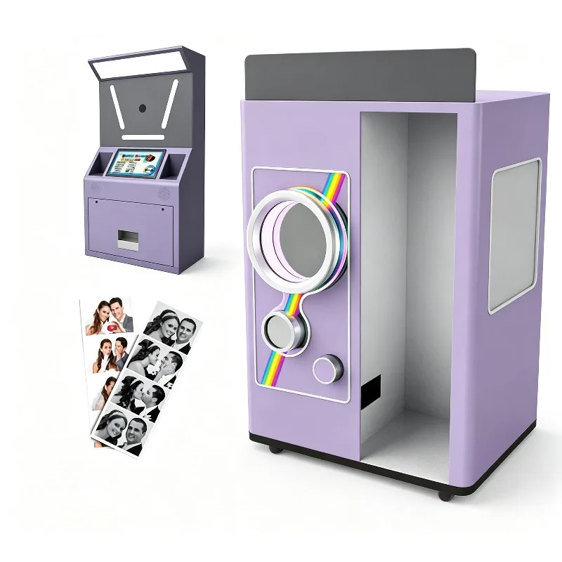 CE Certification Self-Service Photo Booth Machine Touch Screen Passport Kiosk with Camera /Printer Business in Europe