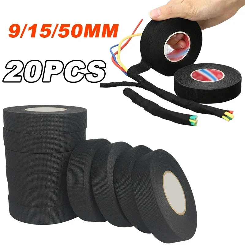 Waterproof Heat-Resistant Electrical Insulating Tape 9/15/50mm Width Car Cable Harness Tape for Wiring Loom Protection