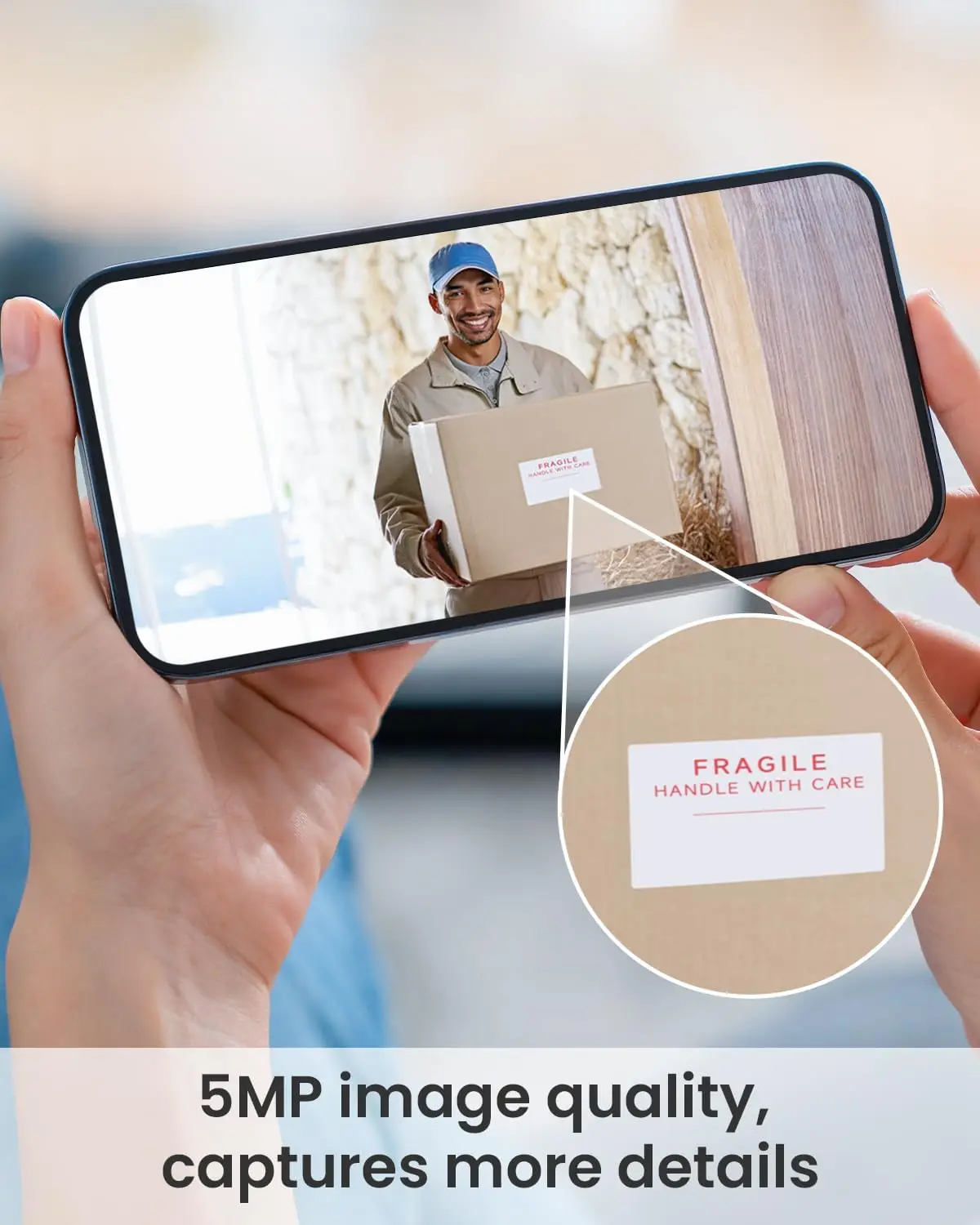 Doorbell Camera Wireless No Subscription, 5MP Ultra Clear View Night Vision, PIR Motion Detection, Video Doorbell with Indoor Chime, Local Storage 2-Way Audio, Only 2.4Ghz WiFi, Work with Alexa