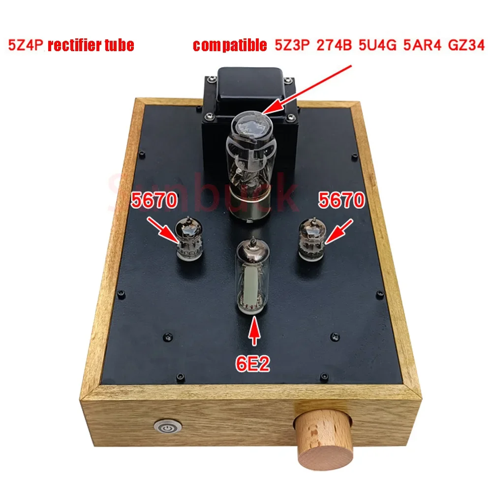 Sunbuck 6N3 GE5670 6H3N SRPP wzmacniacz lampowy przed etapem 5Z4P prostownik lampowy wzmacniacz Audio z miernikiem lampy próżniowej 6E2