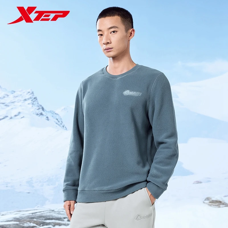 Xtep Pullover Sweater Male  Winter Keep Warm Casual Sweatshirt Sports Durability Trendy Everyday Training Tops 876429930066
