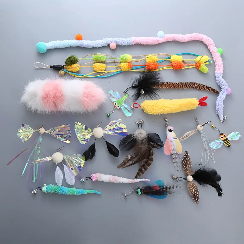 Cat toy retractable cat-teasing stick replacement head interactive play pet supplies Don\'t tease the cat the same way every day