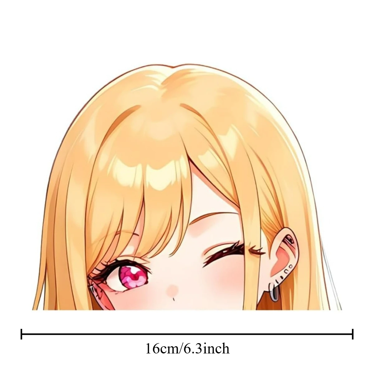 1Pc 2D Flat Winking Anime Girl Vinyl Sticker, Waterproof Decal for Car Window Body Decor, Holiday Gift