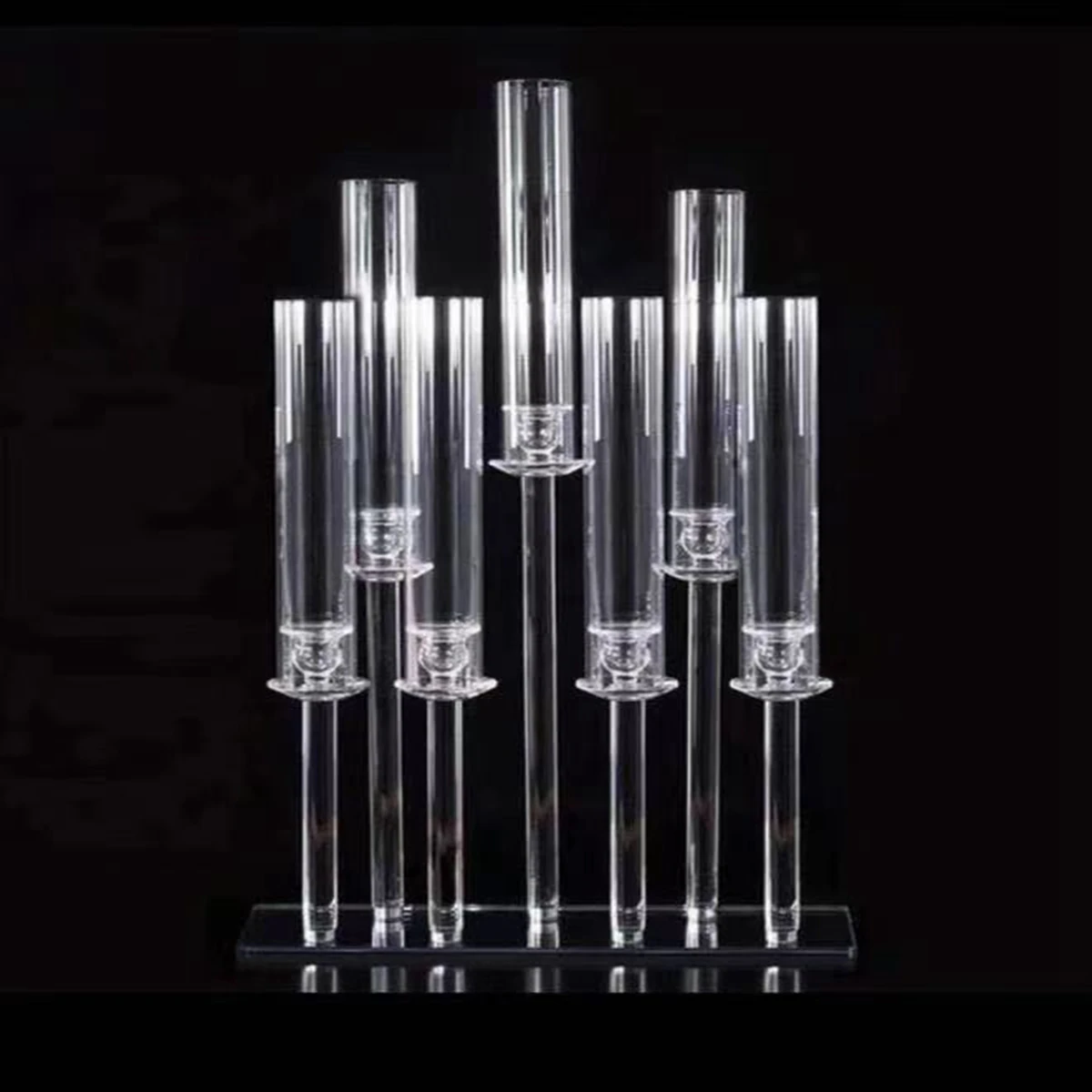 

5pcs)65cm bulk tall acrylic candlestick holders 7 lights crystal candle holder wedding candelabra