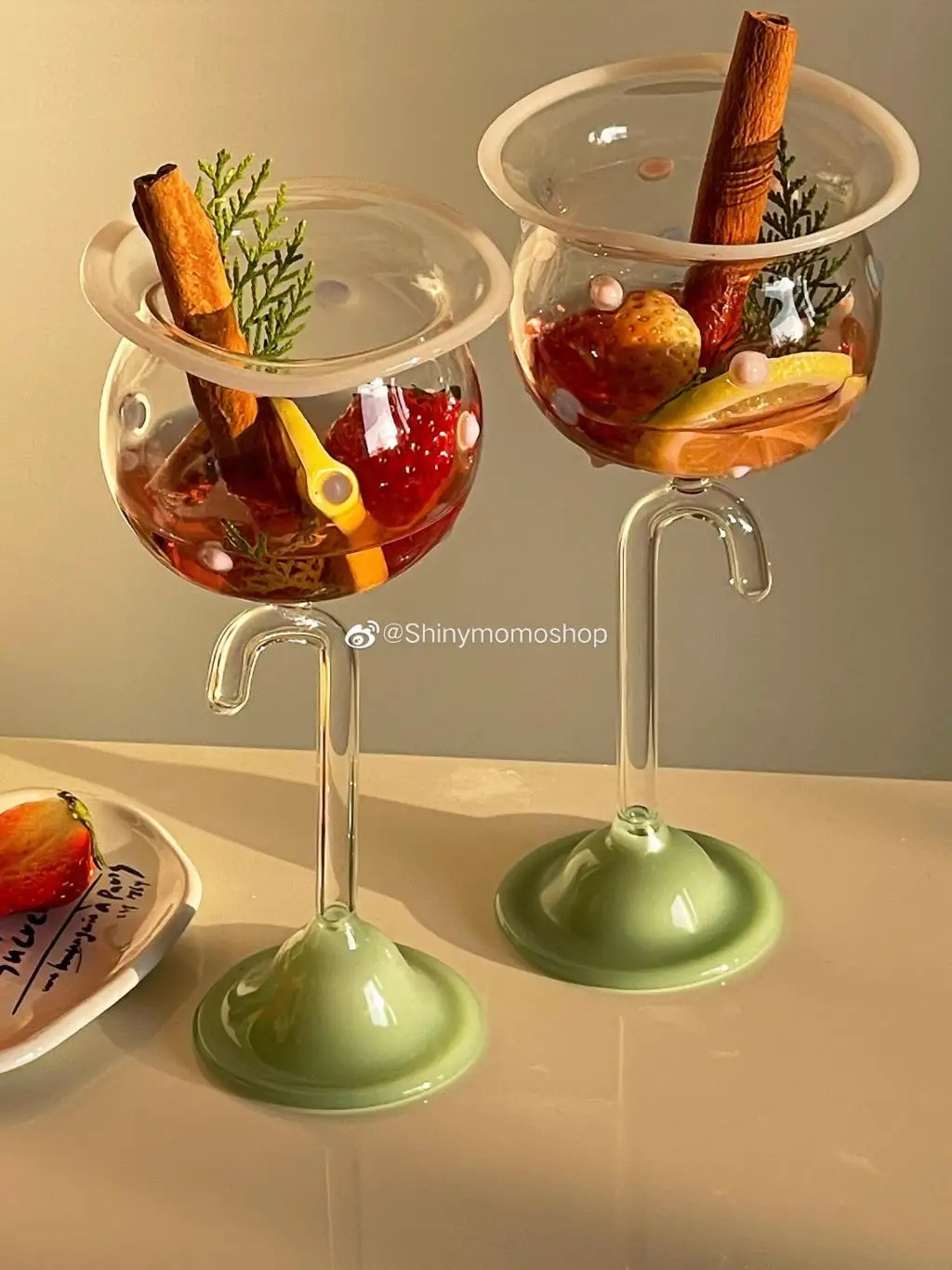 Korean-Style Lollipop Glass Cup Red Wine Tall Juice Cup Champagne Cocktail Umbrella Cup Creative Design