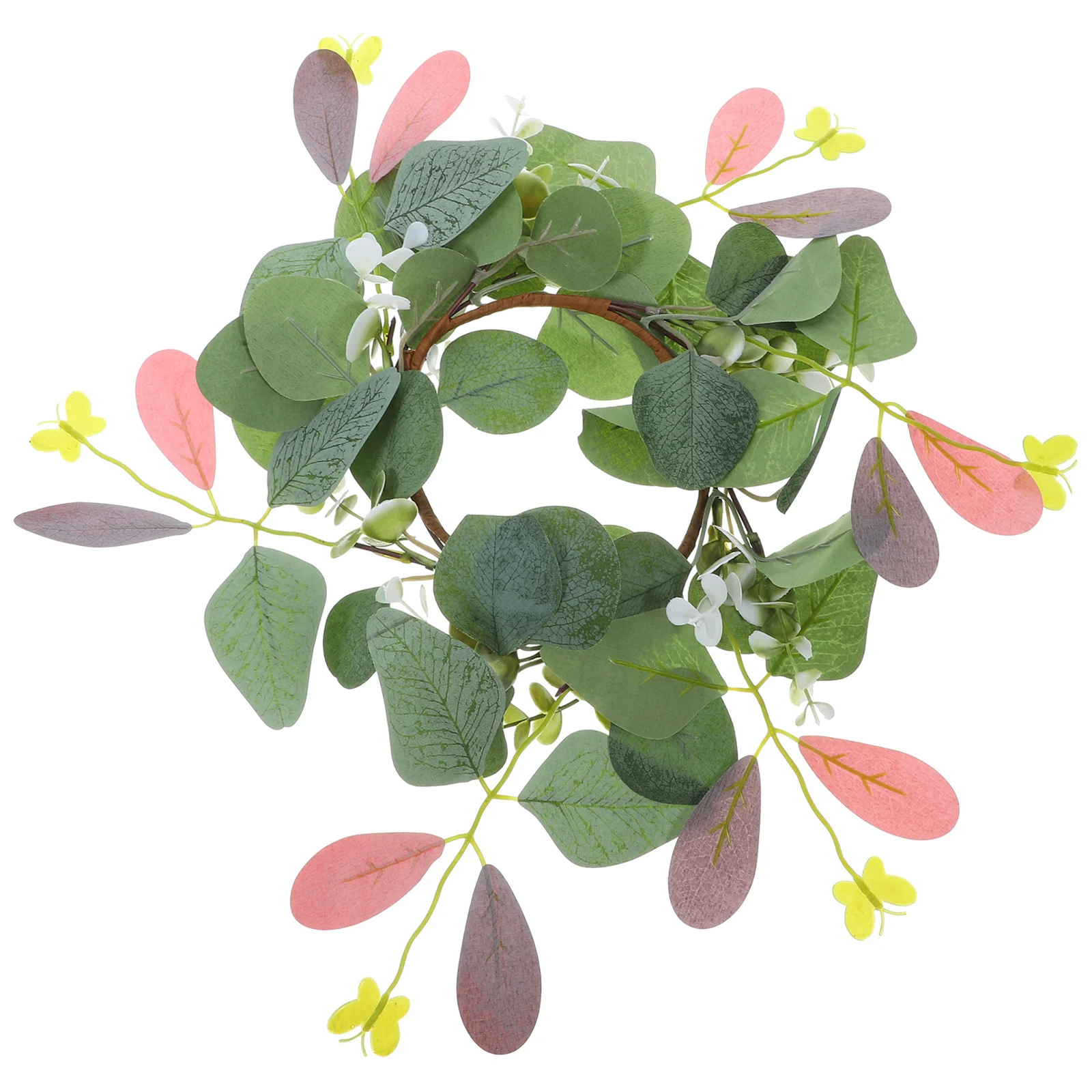 

Simulation Eucalyptus Wreath Artificial Leaf Pillar Ring For Wedding Party Decor Tabletop Wreaths