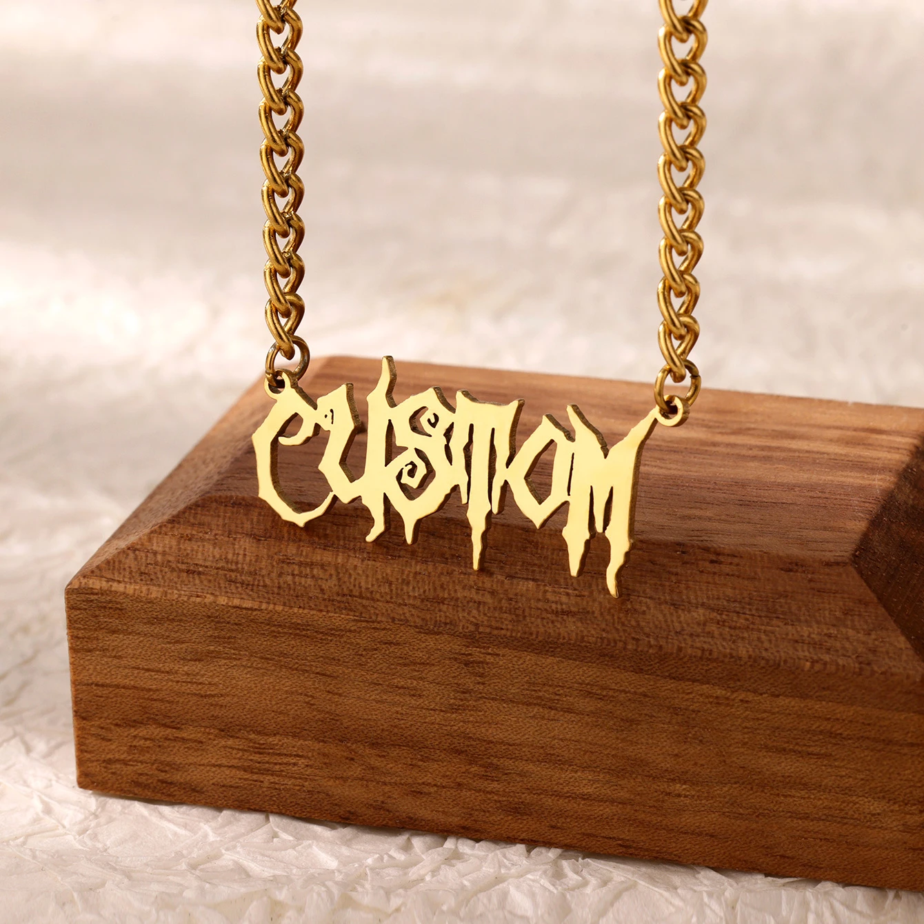 Custom Name Necklaces For Women Men Stainless Steel Thick Cuban Chain Customized Necklace Pendant Personalized Neck Jewelry Gift view 2