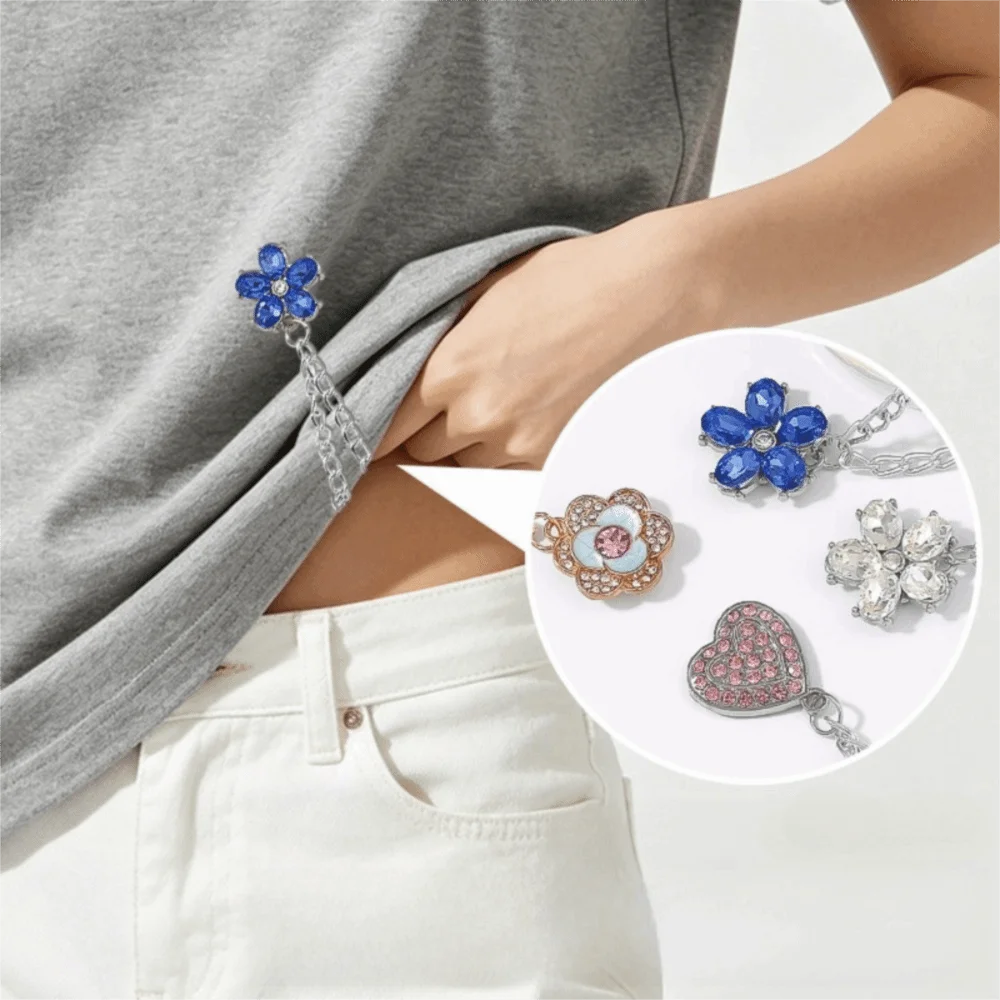 Decorations With Chain Magnetic Clothing Clips Legs Cuff Fixing Multi-Function Metal Buttons Clip Buttonless Clips Shirts