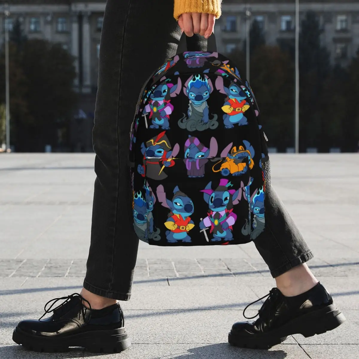 90's Kids Halloween Time Stitch Shirt Backpacks Teenager Bookbag Students School Bag Laptop Rucksack Shoulder Bag Large Capacity