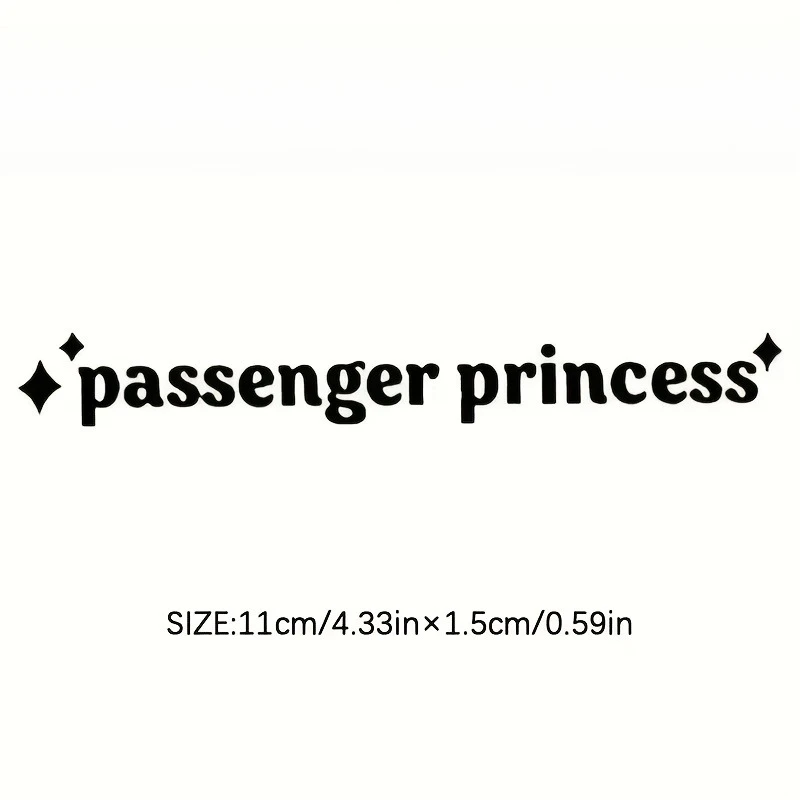 1PC Princess Star Weatherproof Vinyl Sticker Easy To Paste For Car Motorcycle Mirror Smooth Surfaces Decor