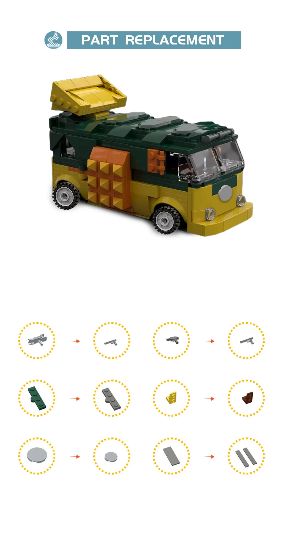 MOC Blocks Building Kit Model 90s Teenaged Mutanted Ninjaed Turtlesss Car Bricks Develop Creativity Children\'s Toys Gift