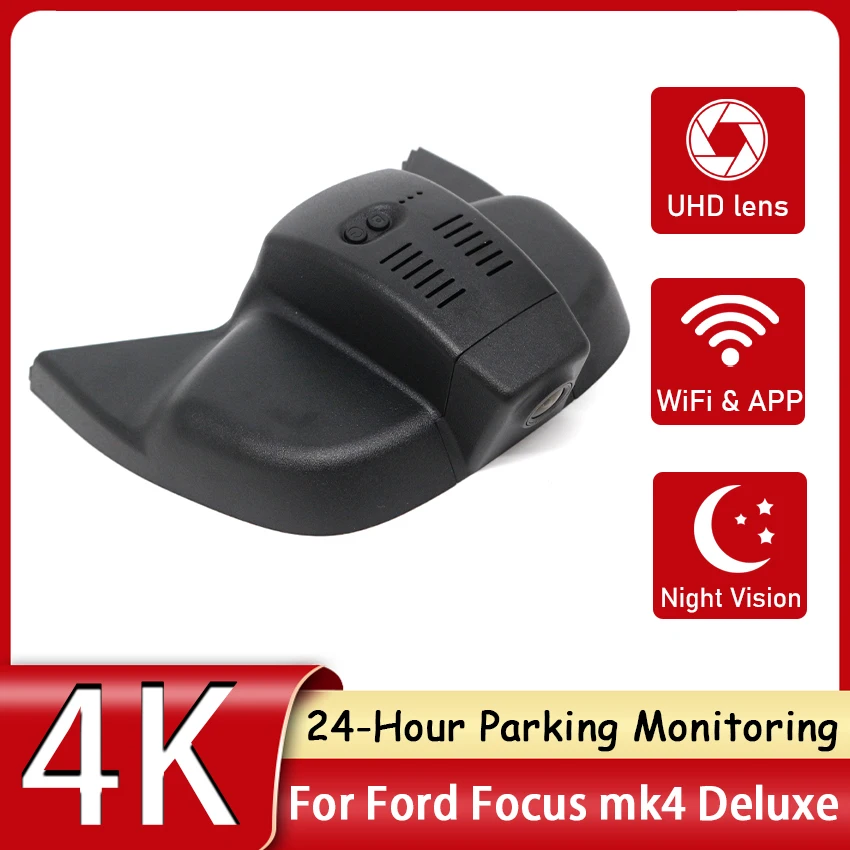 

Hidden Car DVR WIFI Front Camera Video Recorder 4K Dash Cam 24H Parking Monitor 170°FOV For Ford Focus mk4 Deluxe 2019 2020 2021