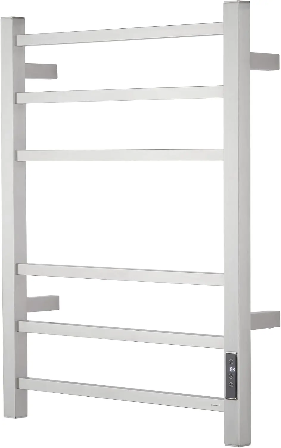 Electric Towel Warmer - Wall Mounted Bathroom Heated Towel Rack, Plug-in Design & Brushed Stainless Steel Finish (Square