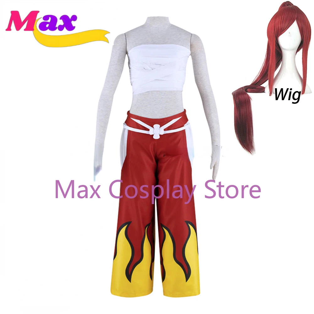 

Max Erza Scarlet Cosplay Costume Fairy Queen Anime Dress Up Magic Costuming Erza Wig Headgear Anime Clothes YW