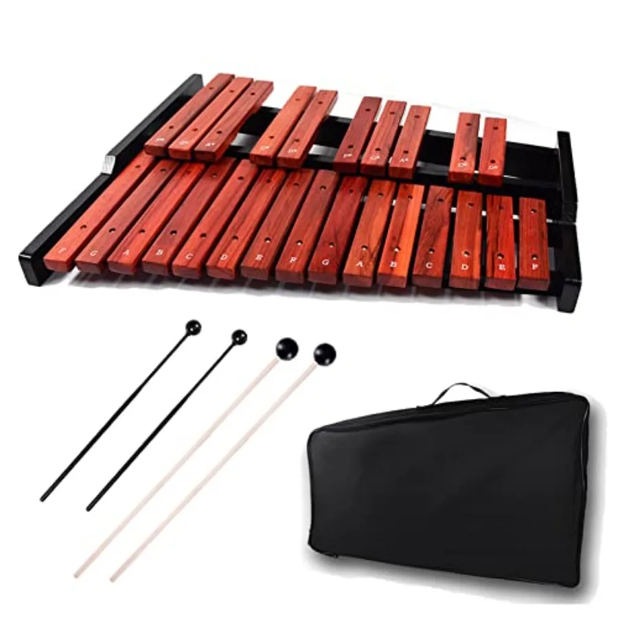

TNZMART 25 Note Wooden Xylophone with Mallets for and Adults Warm Brown Tone Professional Percussion Instrument for Music Learn