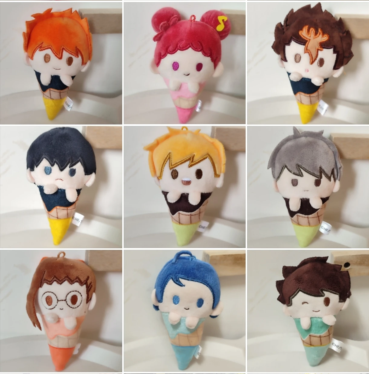 

Japanese Anime Plush Toy Cute Isagi Yoichi Hinata Shoyo Figure Ice Cream Cone Plush Pendant Fans Birthday Christmas Gift