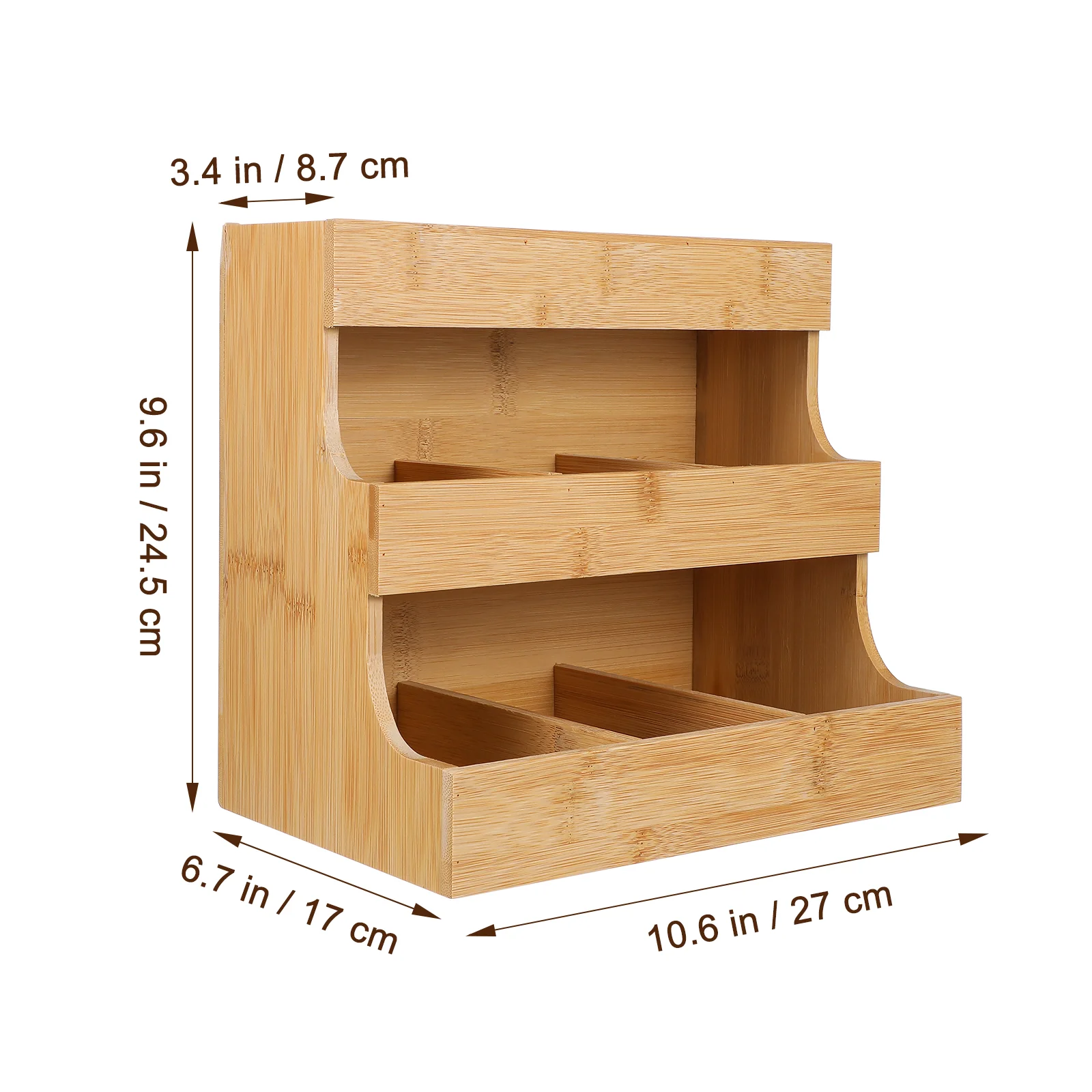 Tea Rack Organizer Coffee Bag Milk Container Storage Sugar Packets Wood Food Trays