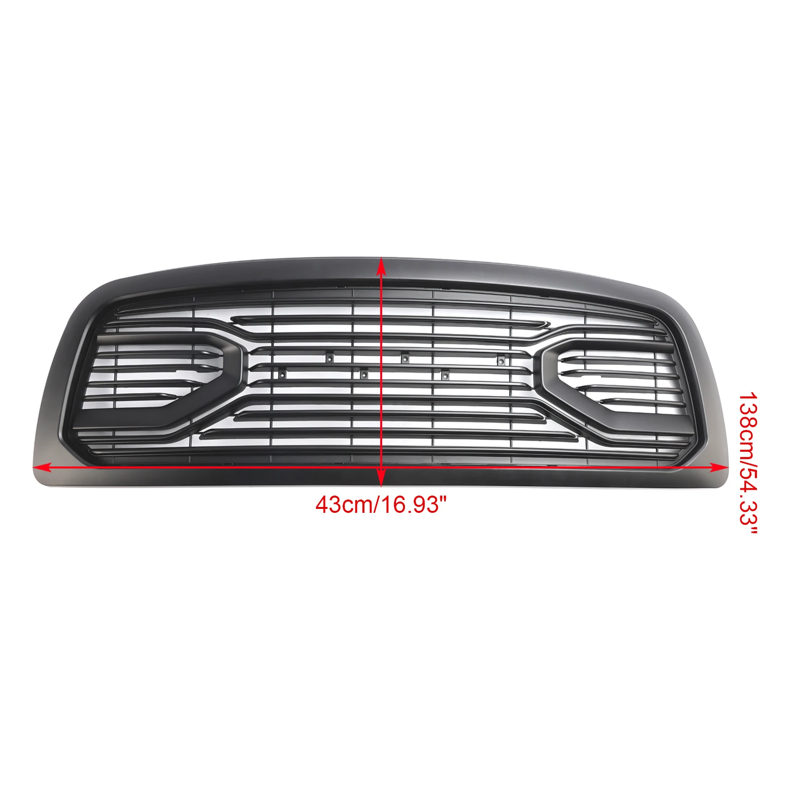 Artudatech Parrilla de parachoques delantero negro mate apta para Dodge Ram 1500 2009-2012 con luz LED