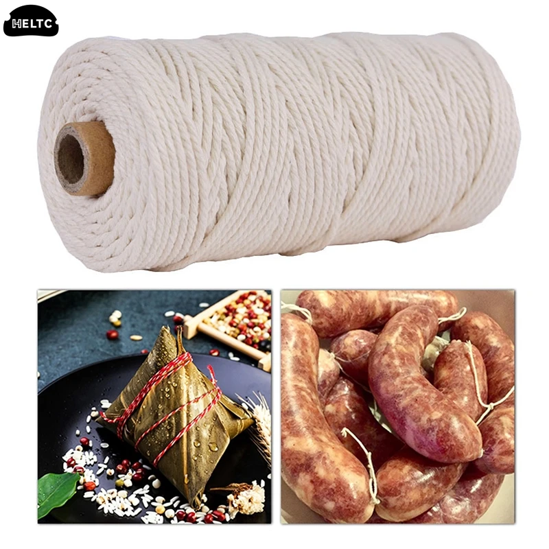 Meat Sausage Tie Rope Thick Butchers String Cotton Twine Meat Prep Trussing Turkey Barbecue Strings Meat Sausage Tie Rope Cord