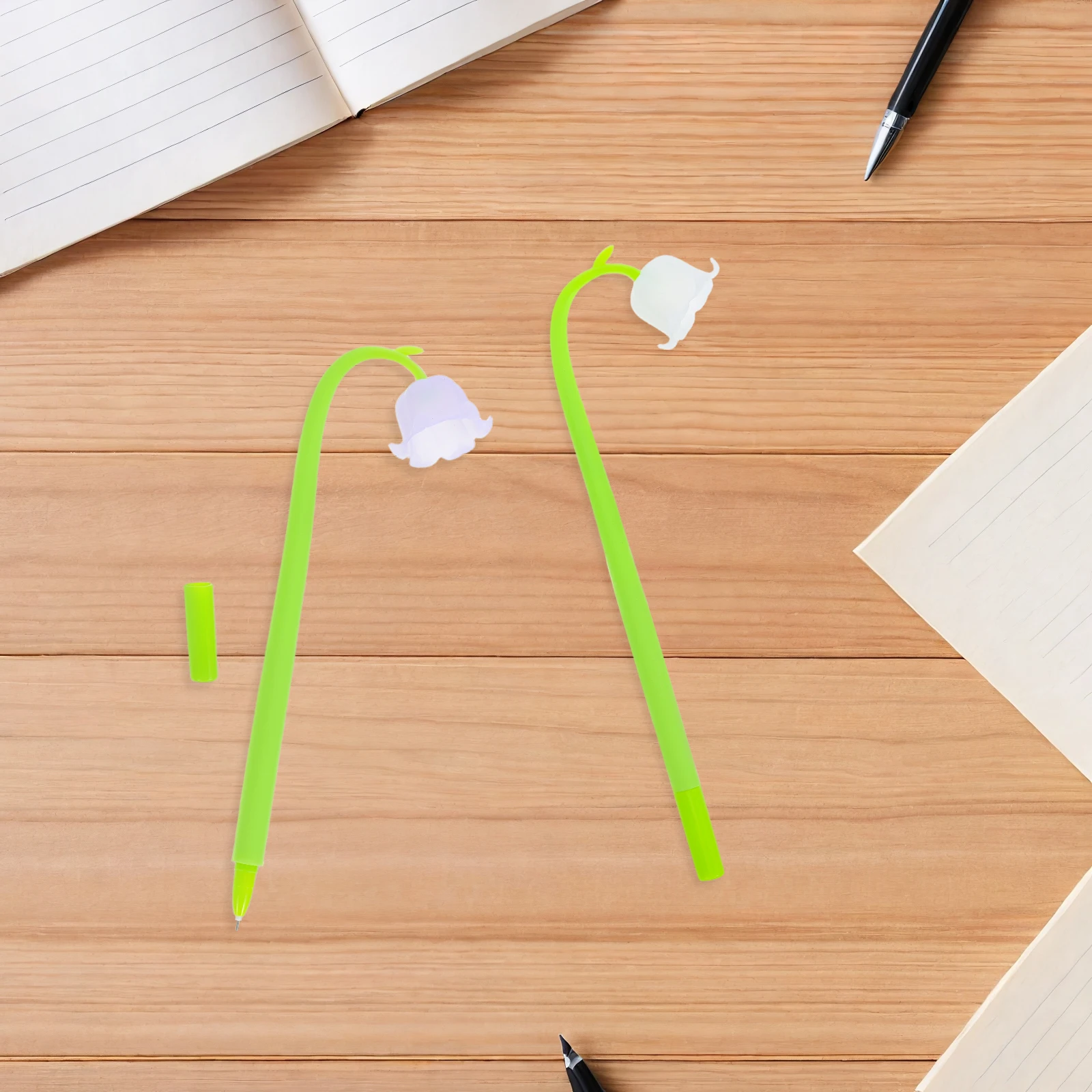 

10Pcs Lily of Gel Pens Flower Shape Plastic Writing Pen Smooth Gel Ink Student Stationery Prize Gifts Portable