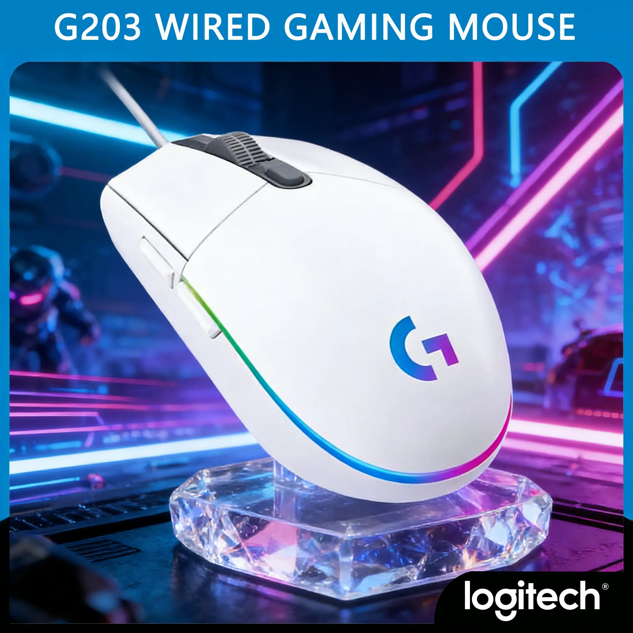

Игровая мышь Logitech G203: эргономичный дизайн, идеально подходит для любителей киберспорта (совместима с G304/G102/MX Anywhere 3S/M750/M650)