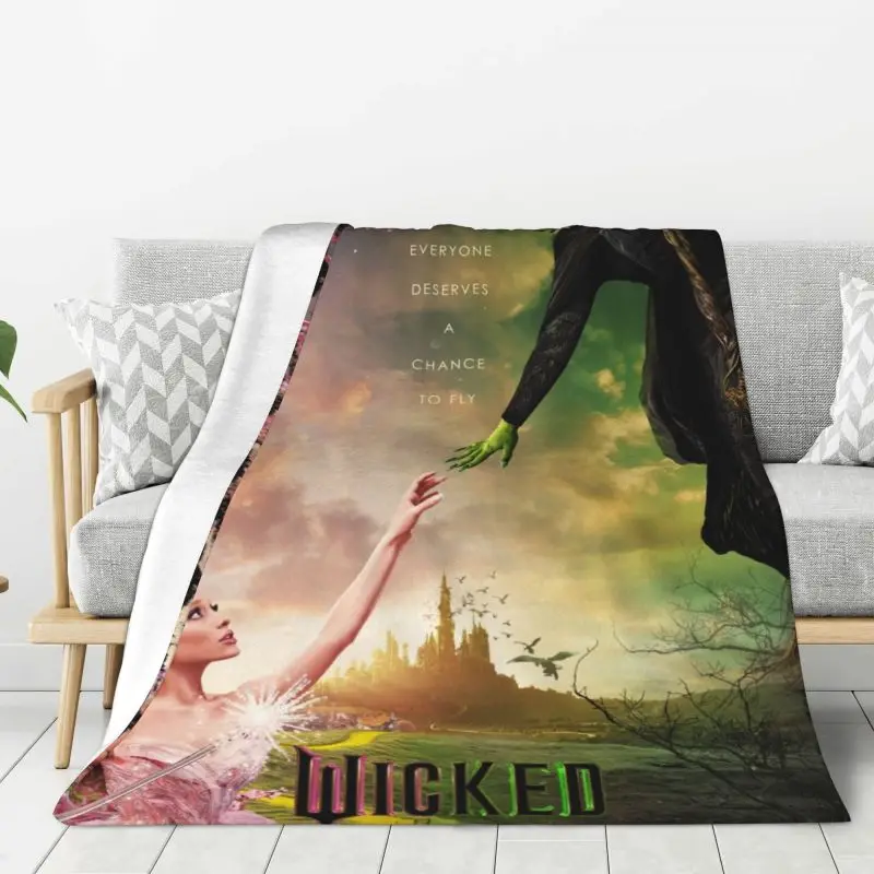 Custom Wickeds Musical Movie Blanket Warm Fleece Soft Flannel Throw Blankets for Bed Sofa Home Spring Autumn