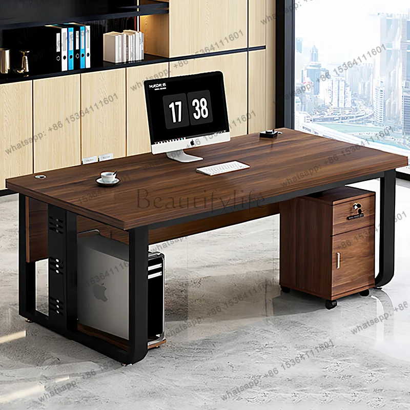 LSExecutive Wooden Office Desk Computer Organizers Aesthetic Office Desk Design Reception Mesa Ordenador Commercial Furniture