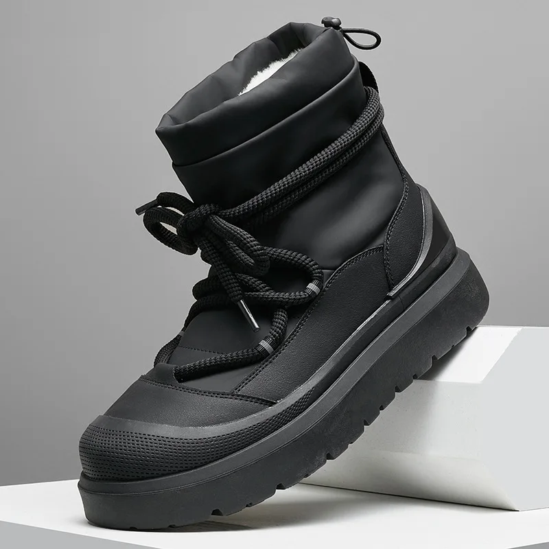 

Fleece thickened snow boots versatile thermal cotton shoes thick-soled cold-proof functional wind tooling shoes