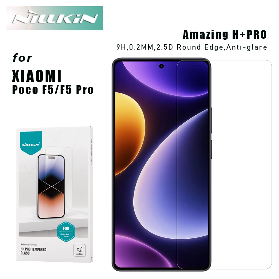 

Противоударное закаленное стекло Nillkin для Xiaomi Poco F5 Pro стекло H + PRO/CP + PRO 2.5D Защита экрана для Xiaomi Poco F5 Pro