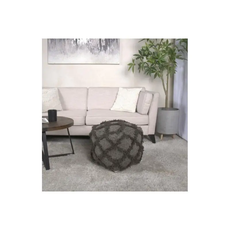 

Handcrafted Wool & Cotton Pouf, Brown Color, Stylish & Cozy Accent Furniture for Home Decor, Perfect for Living Room, Bedroom,