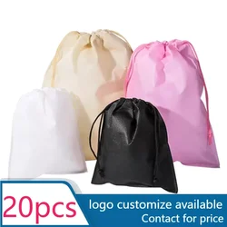 20 pcs Non-woven Shopping Tote Bags Cloth Fabric Eco-friendly Storage Reusable Large Pouches Custom Logo Favor Reusable Bag