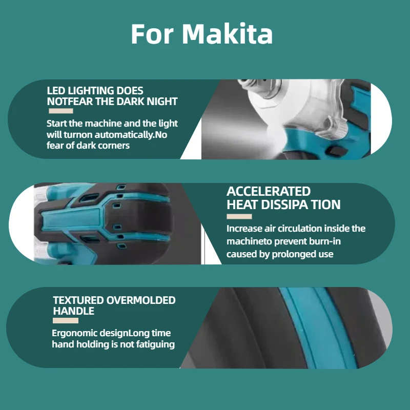 For Makita Professional Screwdriver Machine Brushless Electric Screwdriver Rechargable Drill Driver Compatible For Makita18V