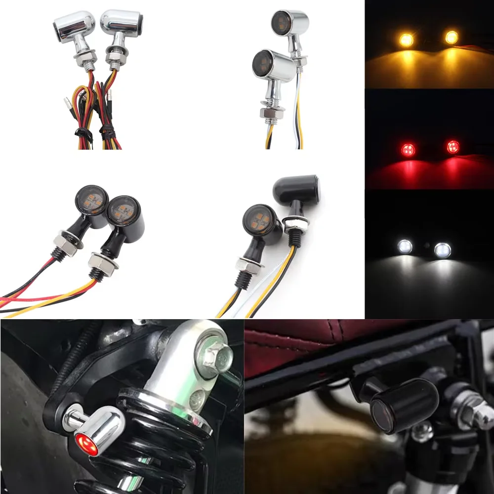8mm Motorcycle Accessories LED Turn Signal Light Bullet Indicator Amber Flashing Lamp For Harley Kawasaki Yamaha clignotants led