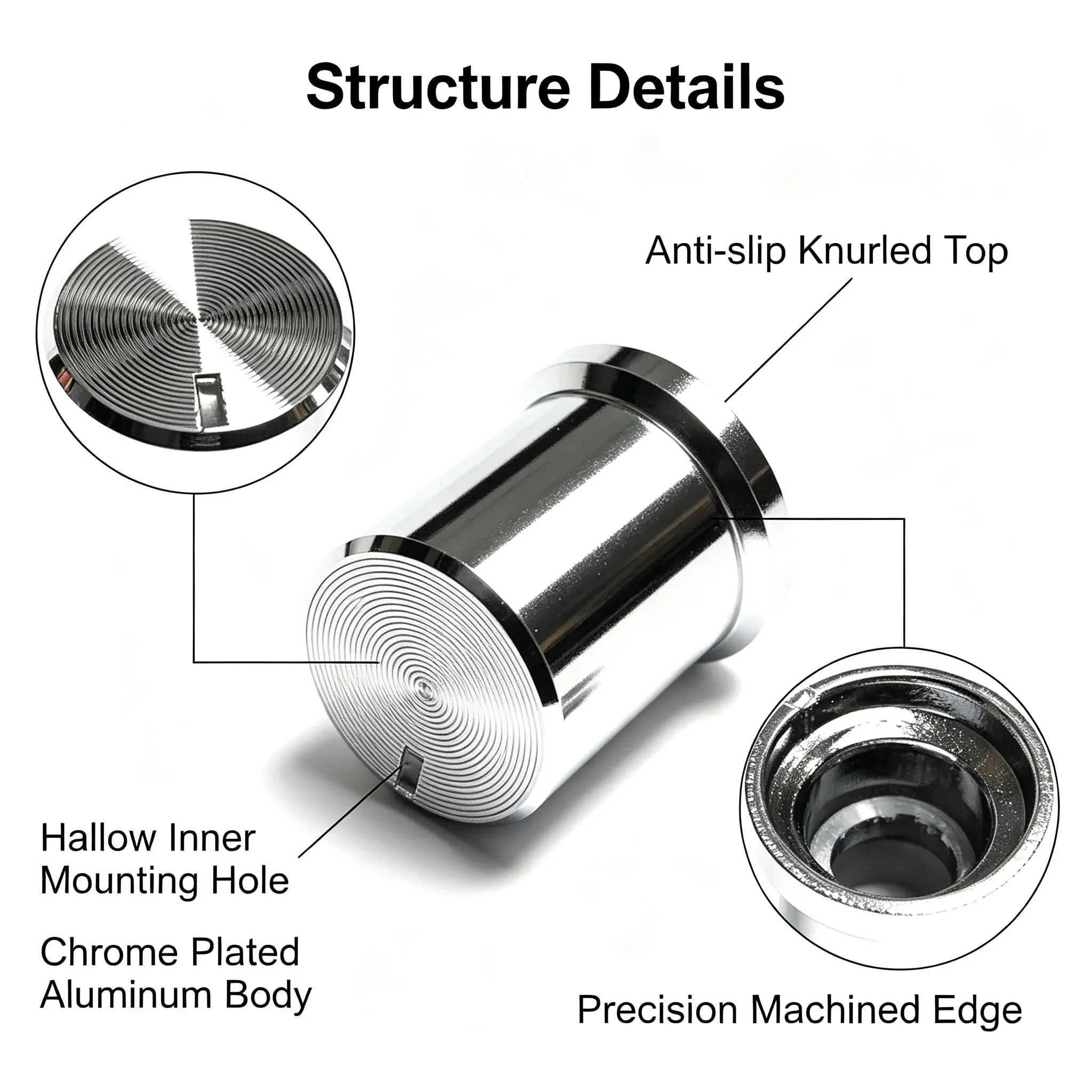 10Pcs Aluminum Rotary Encoder Knob, 14.5mm Diameter 15.5mm Height Volume Control Potentiometer Knob for 6mm Shaft
