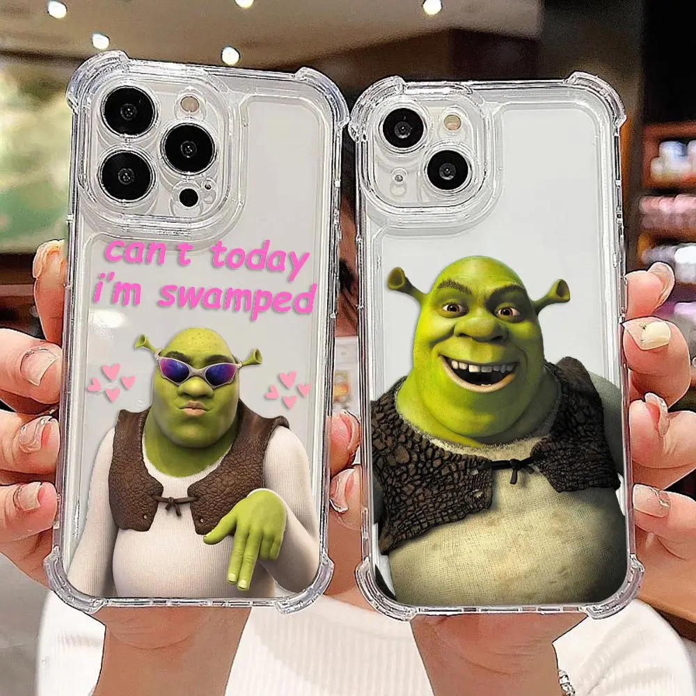 Clear Phone Case For iPhone Apple 17 AIR 16E 16 15 14 12 13 11 Pro 8 7 Plus X XR XS Max Shockproof Cover Anime Movie S-Shrek