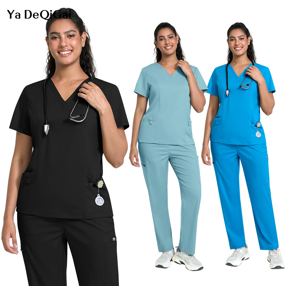 Medische Verpleegkundige Werkkleding Chirurgische Klinische Scrubs Top Broek Ziekenhuis Arts Verpleegster Pak Tandarts Apotheek Overalls Vrouw Mannen Lab Set