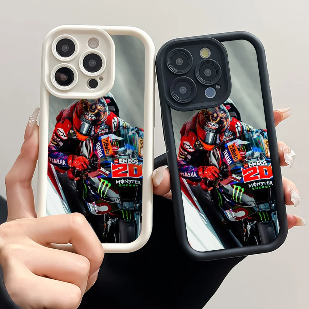 

1PC Fabio Quartararo Moto NO.20 Phone Case for iPhone 16 15 14 13 Pro Max 11 12 Plus Black Silicone Cover