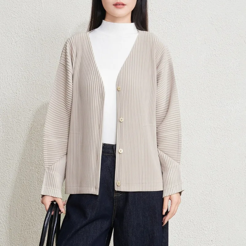 

Miyake плиссированная новая куртка женская японская мода дикая свободная тонкая однобортная плиссированная верхняя короткая куртка топы без морщин