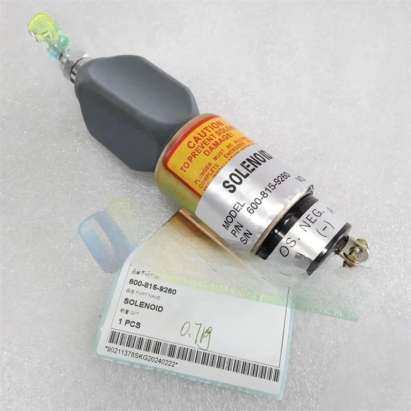 600-815-9260 S6D102E WA200 Excavator Spare Parts 6008159260 Stop Solenoid 600-815-9260