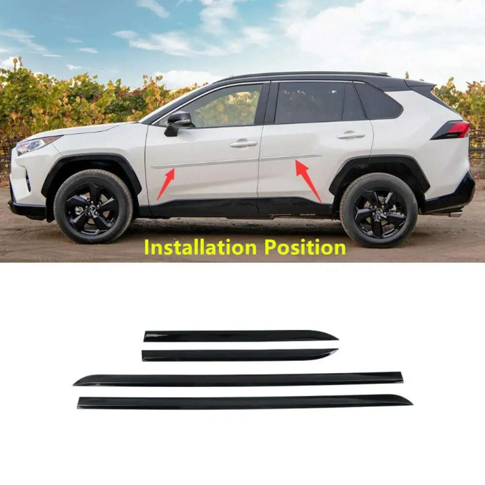 For Toyota RAV4 2019 2020 2021 2022 Side Door Body Anti-scratched Protector Molding Trim Car-Styling Exterior Parts Accessories